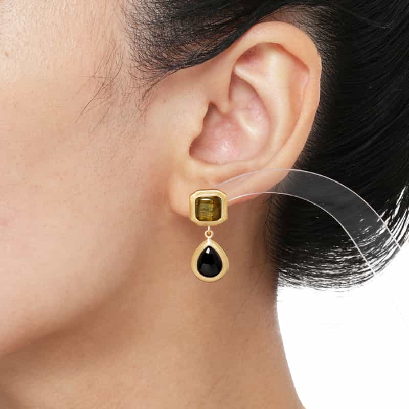 LA SOEUR LA SOEUR＜ラ スール＞ ピアス（タイガーアイ・ブラックオニキス） GOLD
