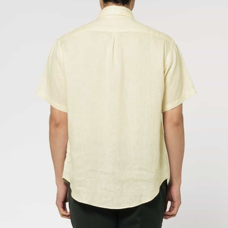 BARNEYS NEW YORK ショートスリーブリネンシャツ WHITE