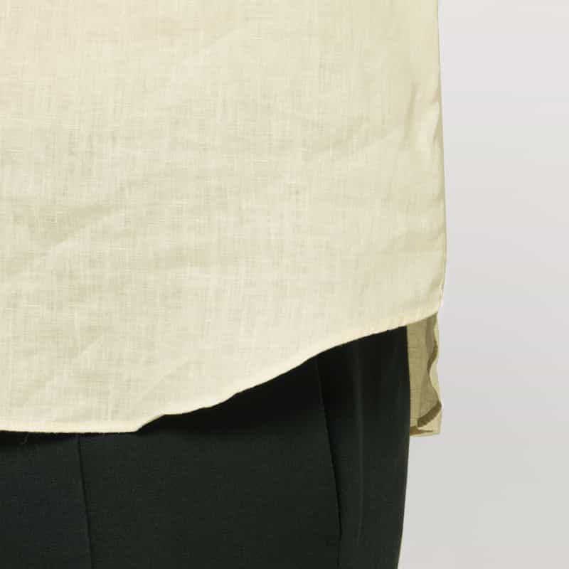 BARNEYS NEW YORK ショートスリーブリネンシャツ WHITE