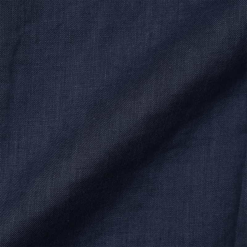 BARNEYS NEW YORK ショートスリーブリネンシャツ NAVY