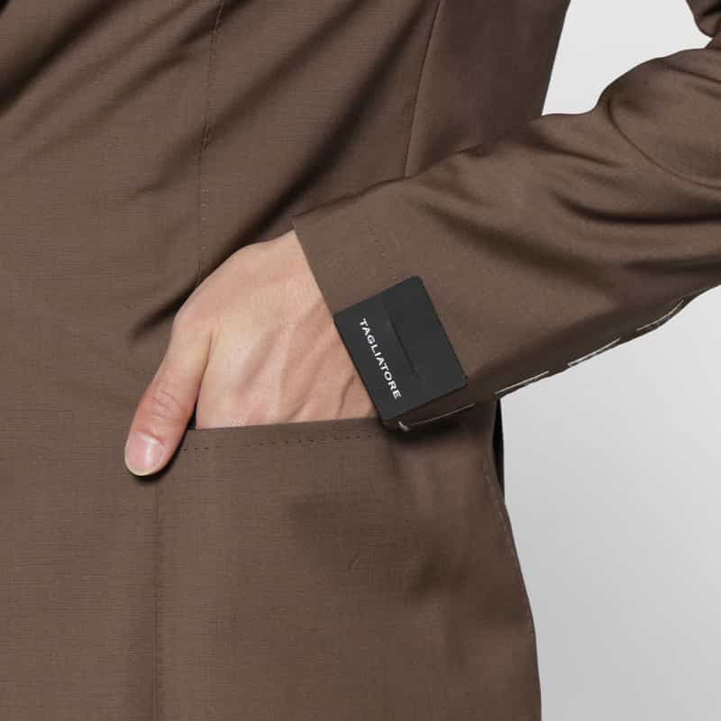 TAGLIATORE TAGLIATORE＜タリアトーレ＞ セットアップ ストレッチ素材テーラードジャケット "DAKAR" DARK BROWN