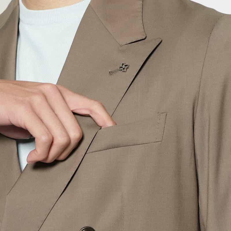 TAGLIATORE TAGLIATORE＜タリアトーレ＞ セットアップ ストレッチ素材テーラードジャケット "GLEN" BROWN