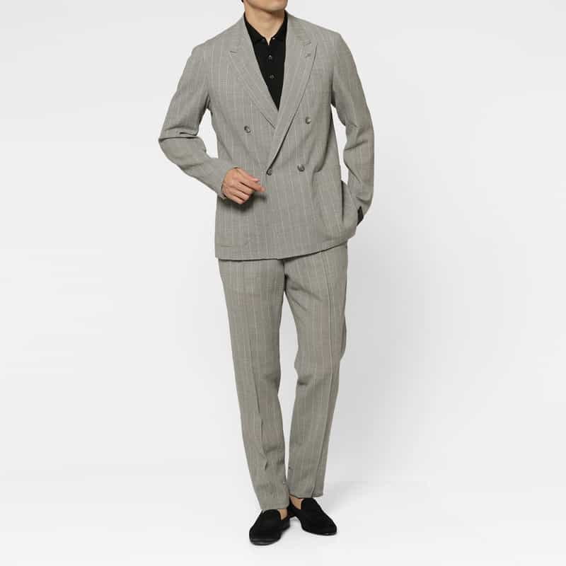 TAGLIATORE TAGLIATORE＜タリアトーレ＞ ストライプ柄ダブルブレストジャケット LIGHT GRAY