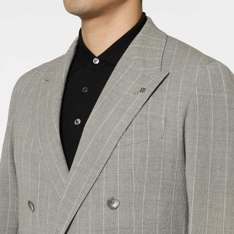 TAGLIATORE TAGLIATORE＜タリアトーレ＞ ストライプ柄ダブルブレストジャケット LIGHT GRAY