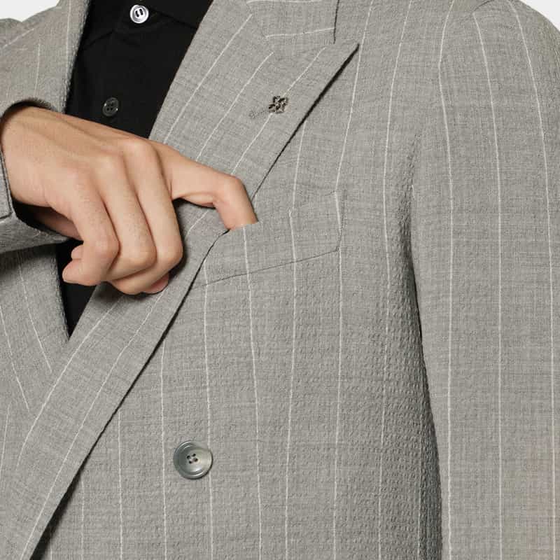 TAGLIATORE TAGLIATORE＜タリアトーレ＞ ストライプ柄ダブルブレストジャケット LIGHT GRAY