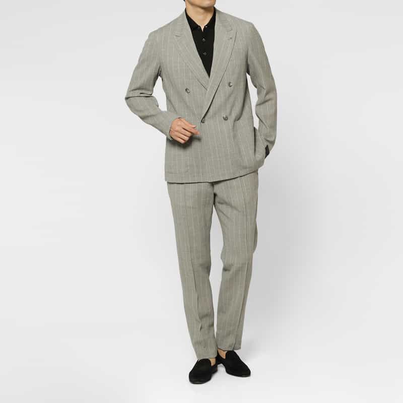 TAGLIATORE TAGLIATORE＜タリアトーレ＞ セットアップ ストライプ柄ストレッチパンツ"NEWMAN" LIGHT GRAY