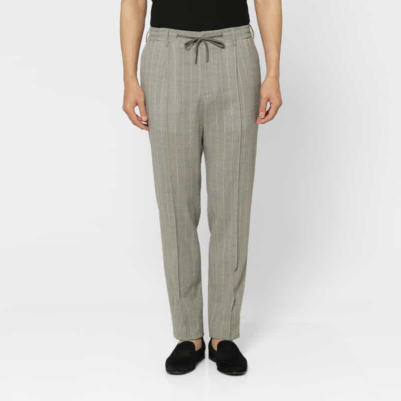 TAGLIATORE TAGLIATORE＜タリアトーレ＞ セットアップ ストライプ柄ストレッチパンツ"NEWMAN" LIGHT GRAY