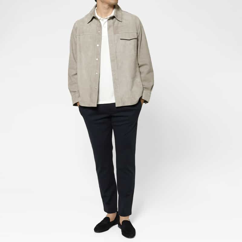 ARMA ARMA＜アルマ＞ バーニーズ　ニューヨーク限定 スエード素材シャツジャケット LIGHT GRAY