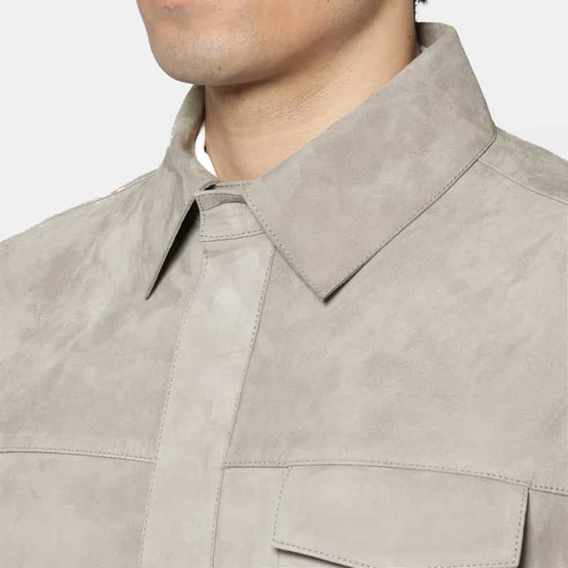 ARMA ARMA＜アルマ＞ バーニーズ　ニューヨーク限定 スエード素材シャツジャケット LIGHT GRAY