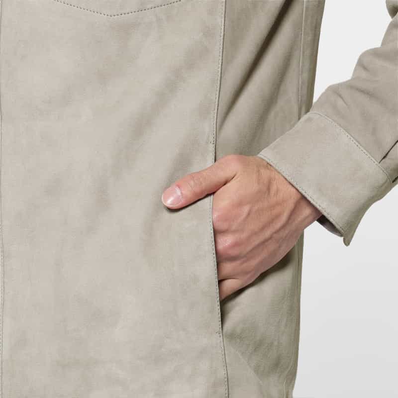 ARMA ARMA＜アルマ＞ バーニーズ　ニューヨーク限定 スエード素材シャツジャケット LIGHT GRAY