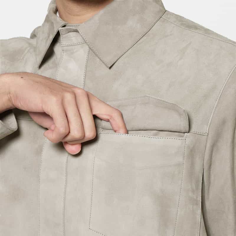 ARMA ARMA＜アルマ＞ バーニーズ　ニューヨーク限定 スエード素材シャツジャケット LIGHT GRAY