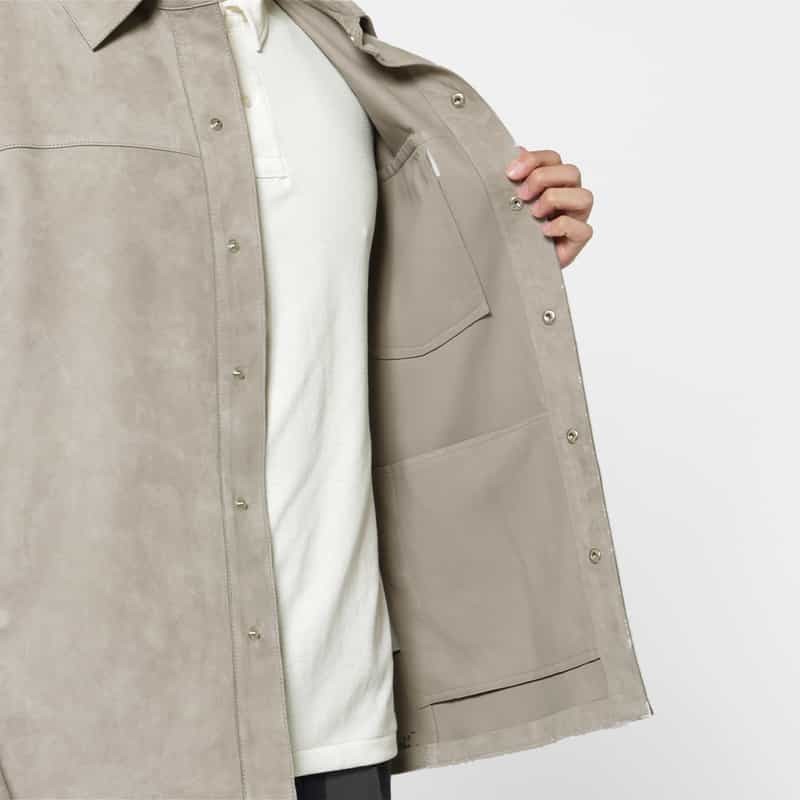 ARMA ARMA＜アルマ＞ バーニーズ　ニューヨーク限定 スエード素材シャツジャケット LIGHT GRAY