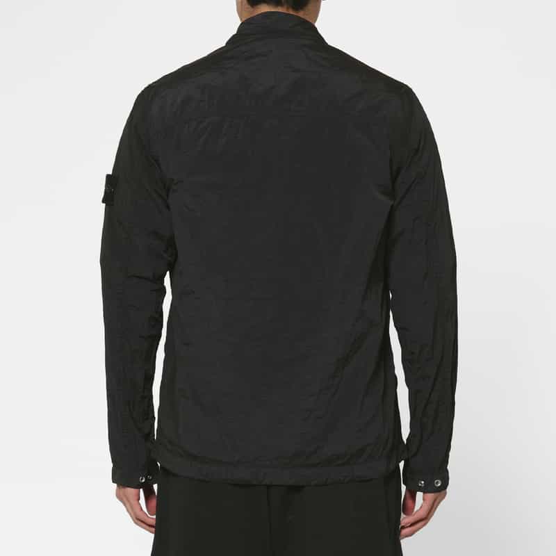 STONE ISLAND STONE ISLAND ＜ストーン アイランド＞ ナイロン素材ジップアップシャツ BLACK