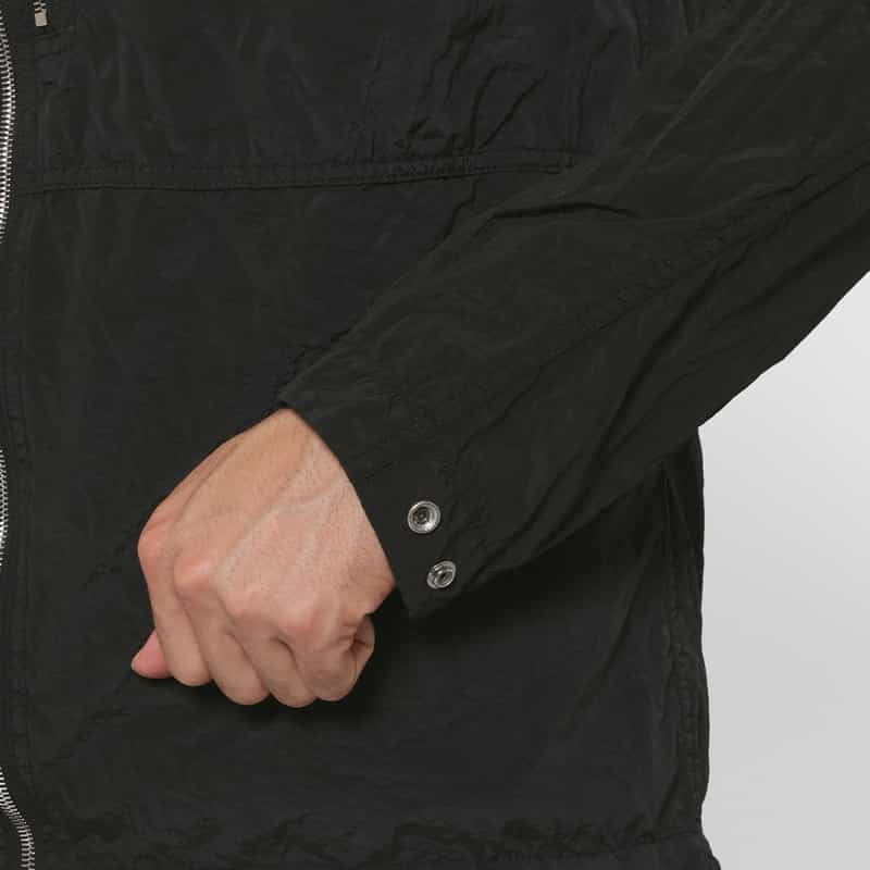 STONE ISLAND STONE ISLAND ＜ストーン アイランド＞ ナイロン素材ジップアップシャツ BLACK