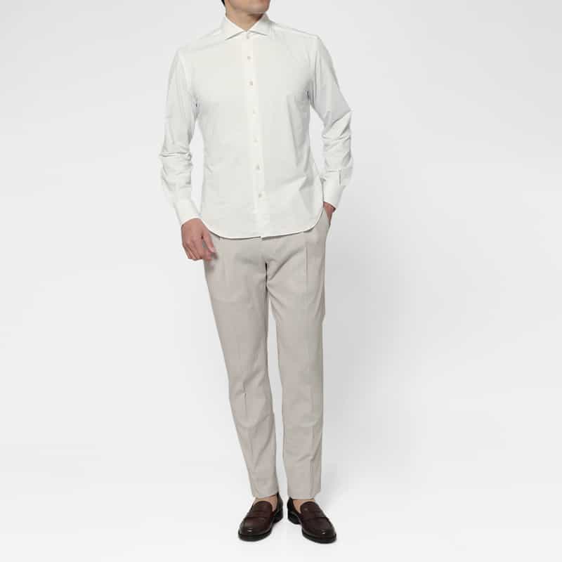 XACUS XACUS＜ザッカス＞ ストレッチ素材シャツ WHITE