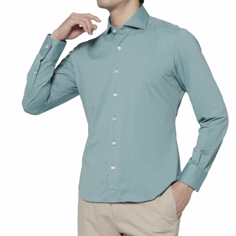 XACUS XACUS＜ザッカス＞ ストレッチ素材シャツ INDIGO