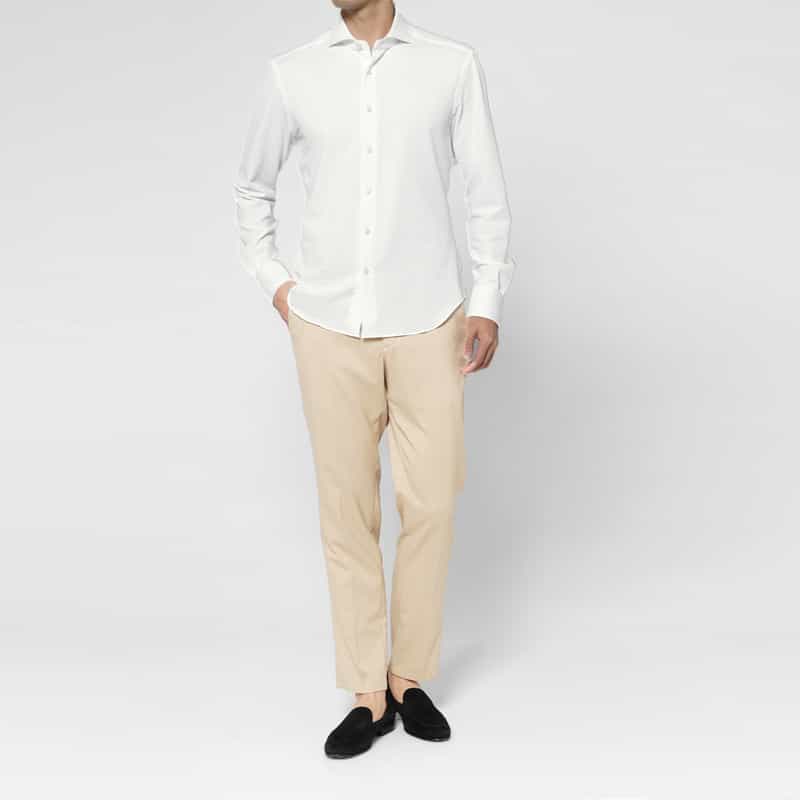 XACUS XACUS＜ザッカス＞ シアサッカー素材シャツ WHITE