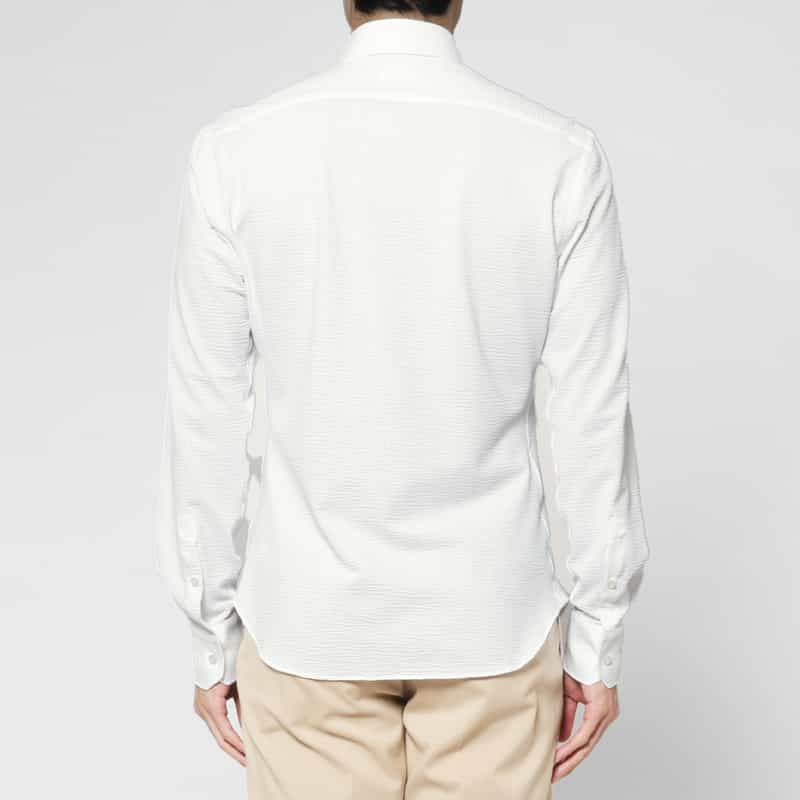 XACUS XACUS＜ザッカス＞ シアサッカー素材シャツ WHITE