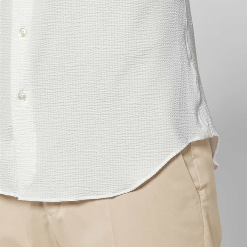 XACUS XACUS＜ザッカス＞ シアサッカー素材シャツ WHITE