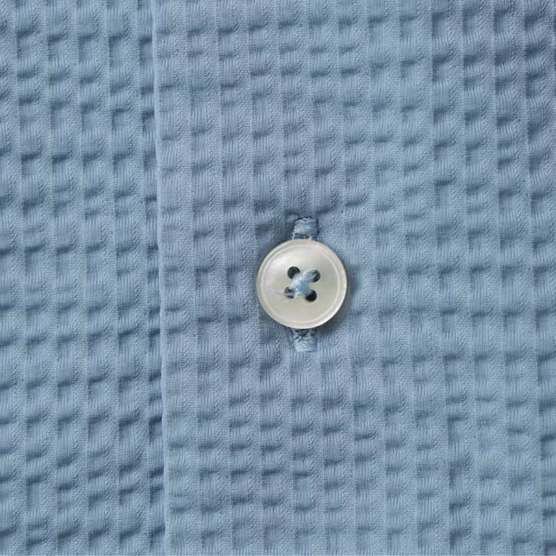 XACUS XACUS＜ザッカス＞ シアサッカー素材シャツ BLUE