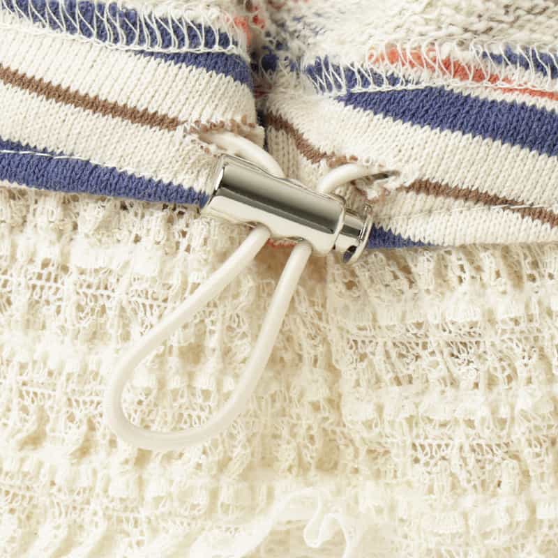 BARNEYS NEW YORK ウォッシャブル マルチボーダー柄ポロシャツ BLUE