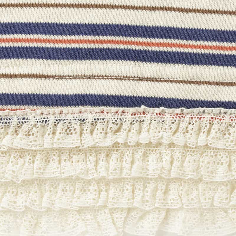 BARNEYS NEW YORK ウォッシャブル マルチボーダー柄ポロシャツ BLUE