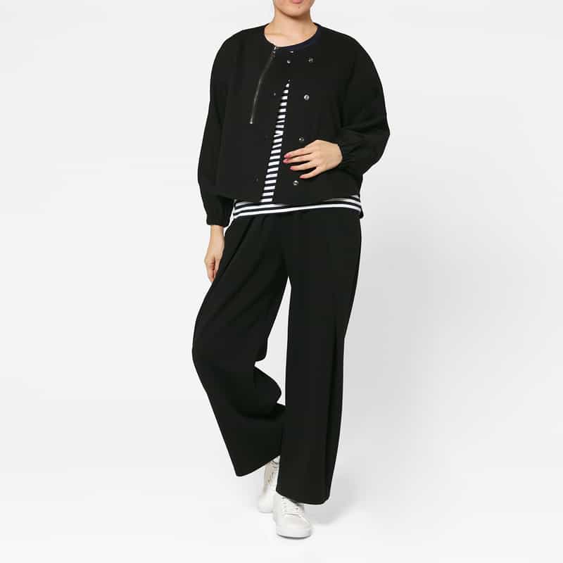 BARNEYS NEW YORK セットアップ ウォッシャブル 2WAYノーカラージャケット BLACK