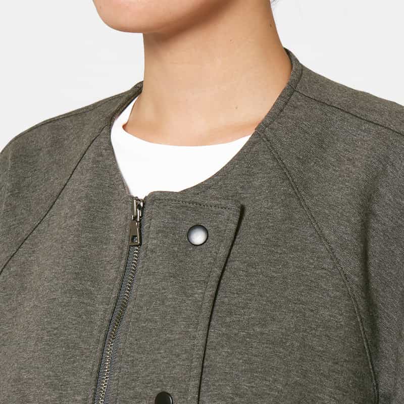 BARNEYS NEW YORK セットアップ ウォッシャブル 2WAYノーカラージャケット DARK GRAY