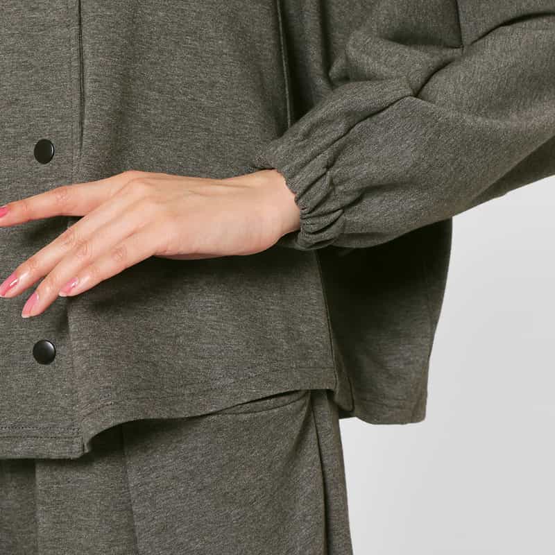 BARNEYS NEW YORK セットアップ ウォッシャブル 2WAYノーカラージャケット DARK GRAY