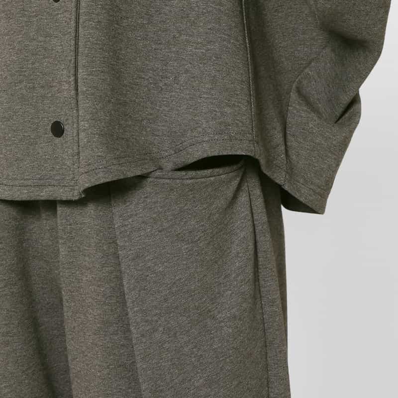BARNEYS NEW YORK セットアップ ウォッシャブル 2WAYノーカラージャケット DARK GRAY
