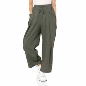 セットアップ ウォッシャブル サイドタック入りドローストリングバレルレッグパンツ