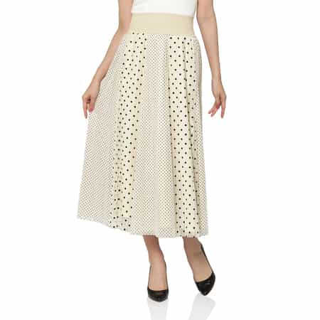 ドッド柄 チュールコンビネーションストライプデザインスカート