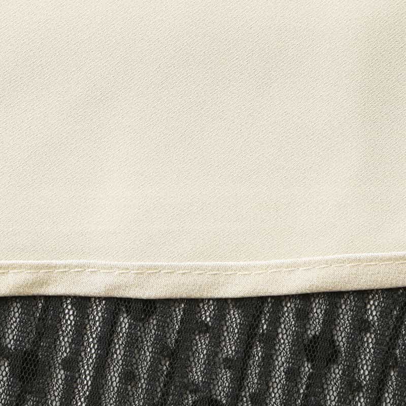 BARNEYS NEW YORK ドッド柄 チュールコンビネーションストライプデザインスカート BLACK