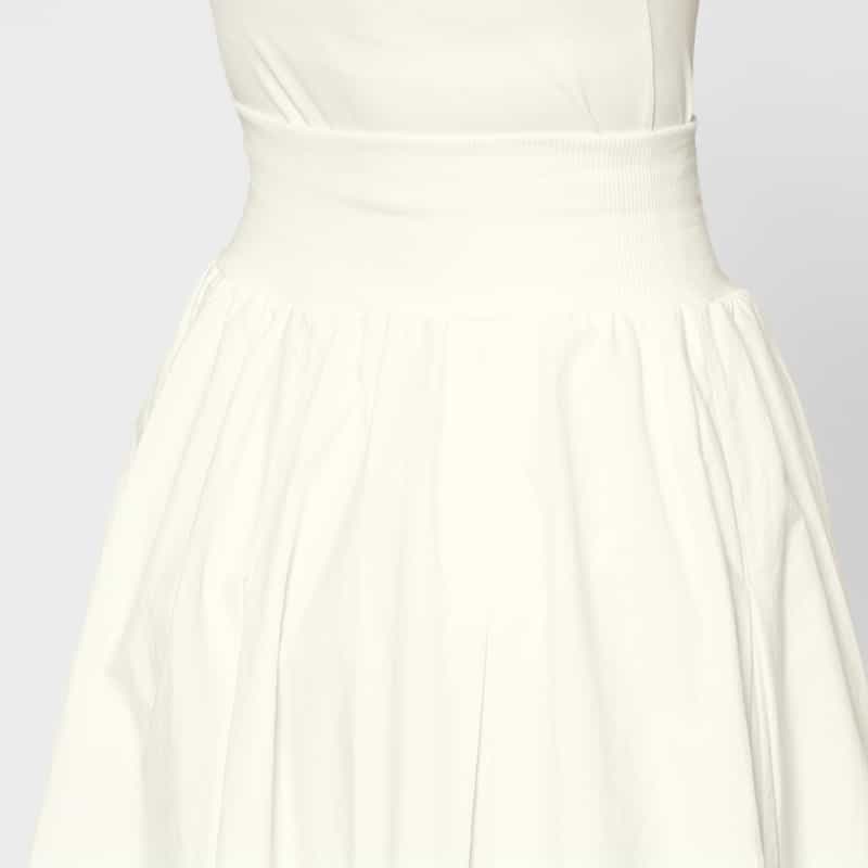 BARNEYS NEW YORK ウォッシャブル コットンフレアスカート WHITE