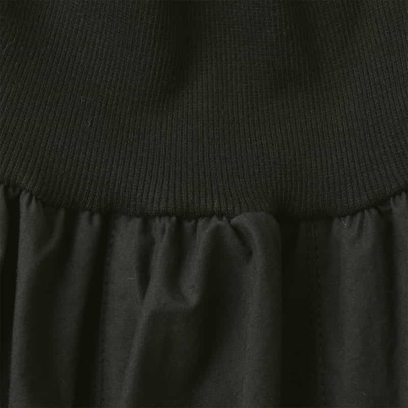 BARNEYS NEW YORK ウォッシャブル コットンフレアスカート BLACK