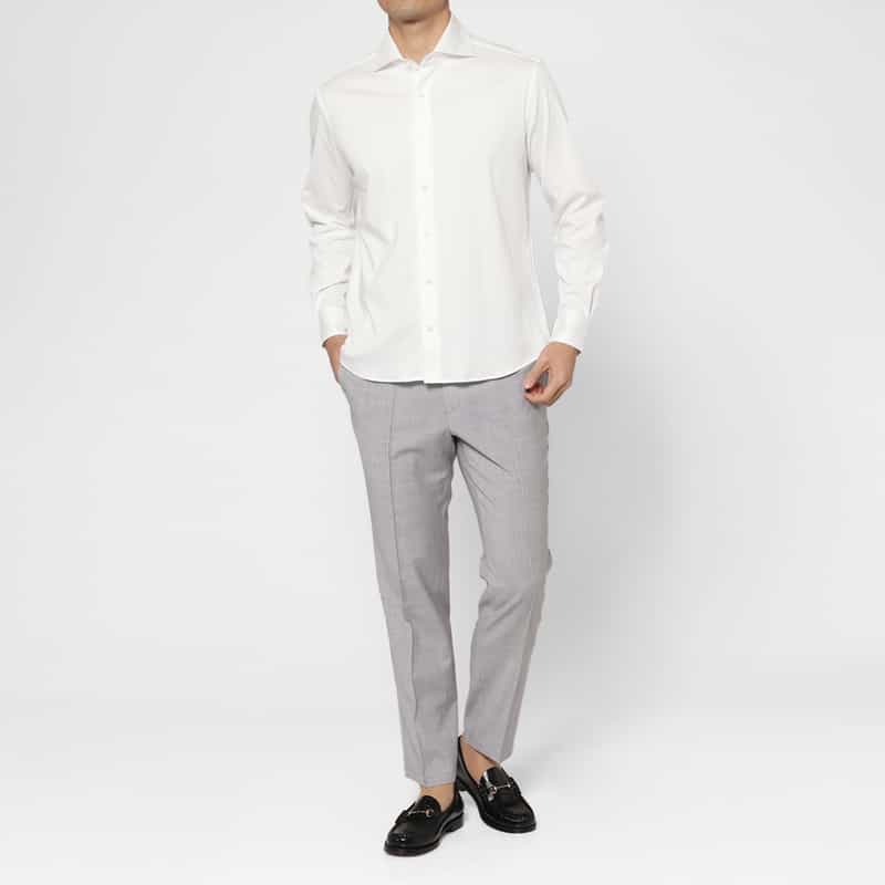 BARNEYS NEW YORK カジュアルシャツ（アルビニ社製コットン使用） WHITE