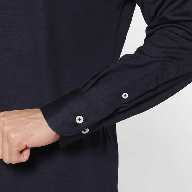 BARNEYS NEW YORK ウールジャージー素材カジュアルシャツ NAVY