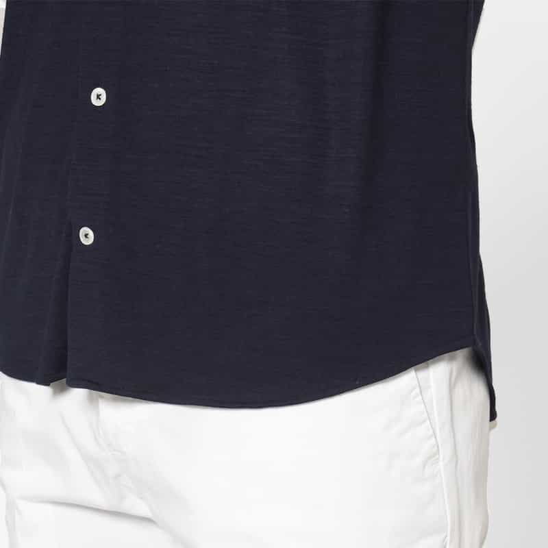 BARNEYS NEW YORK ウールジャージー素材カジュアルシャツ NAVY