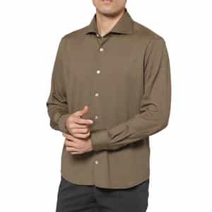 ウールジャージー素材カジュアルシャツ