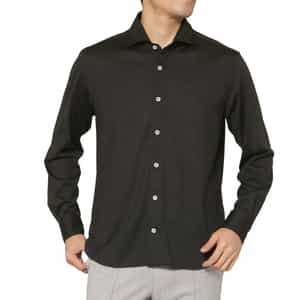 ウールジャージー素材カジュアルシャツ