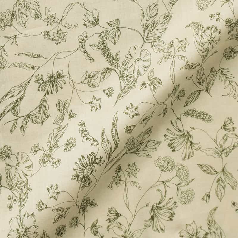 BARNEYS NEW YORK 花柄コットンカジュアルシャツ KHAKI