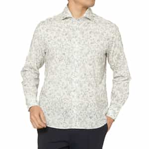 花柄コットンカジュアルシャツ