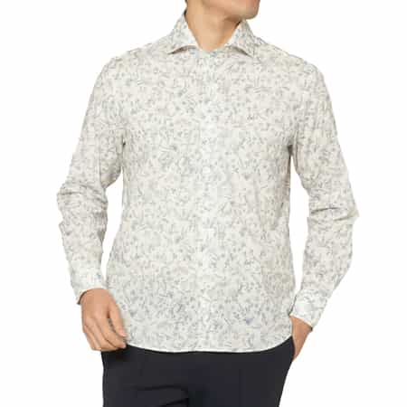 花柄コットンカジュアルシャツ