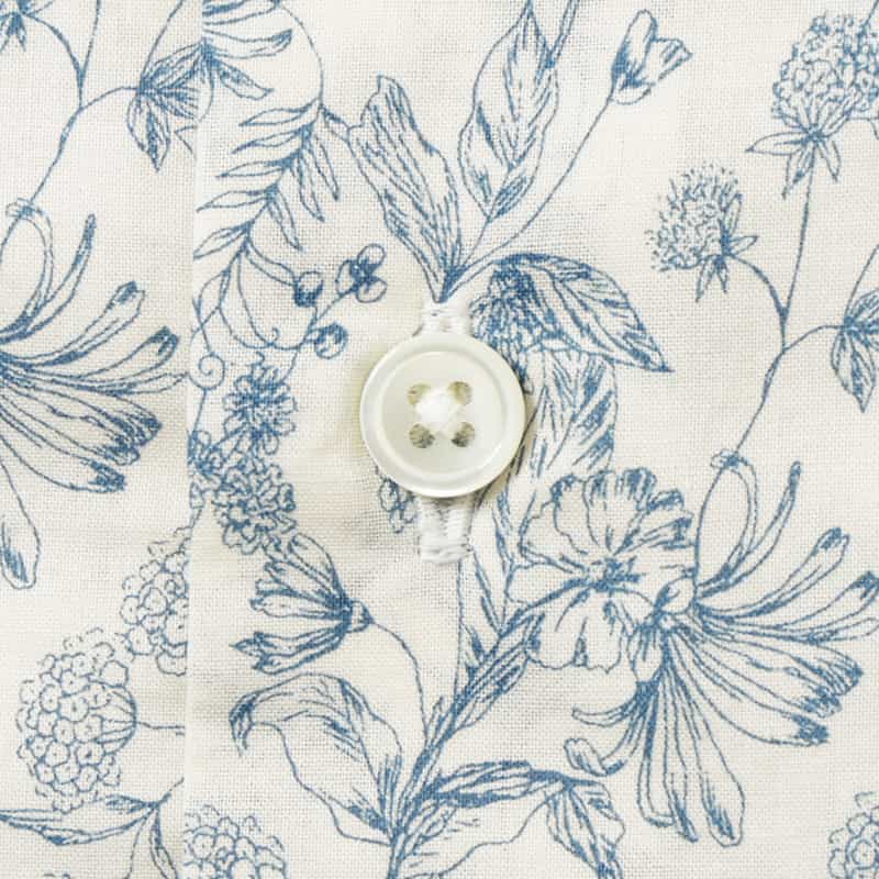 BARNEYS NEW YORK 花柄コットンカジュアルシャツ BLUE