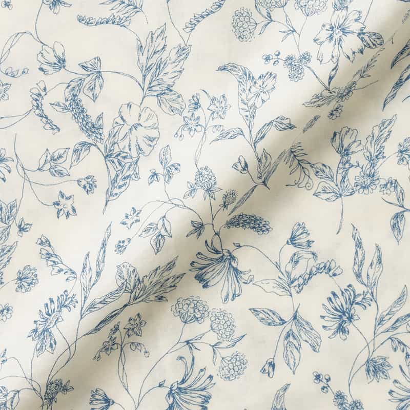 BARNEYS NEW YORK 花柄コットンカジュアルシャツ BLUE