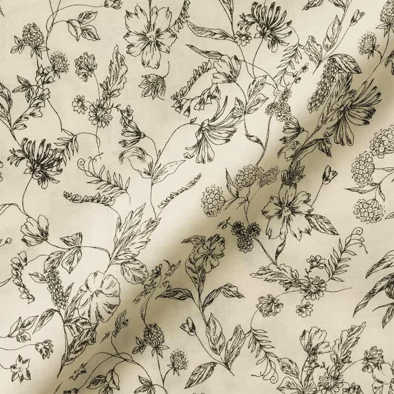 BARNEYS NEW YORK 花柄コットンカジュアルシャツ BLACK