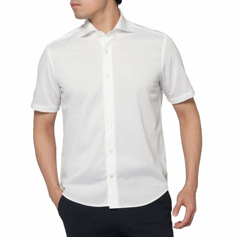 鹿の子素材ショートスリーブシャツ（アルビニ社製コットン使用）