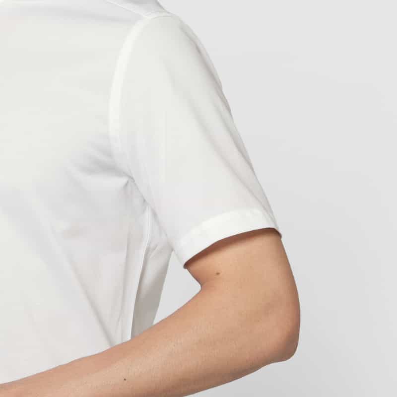 BARNEYS NEW YORK 鹿の子素材ショートスリーブシャツ（アルビニ社製コットン使用） WHITE