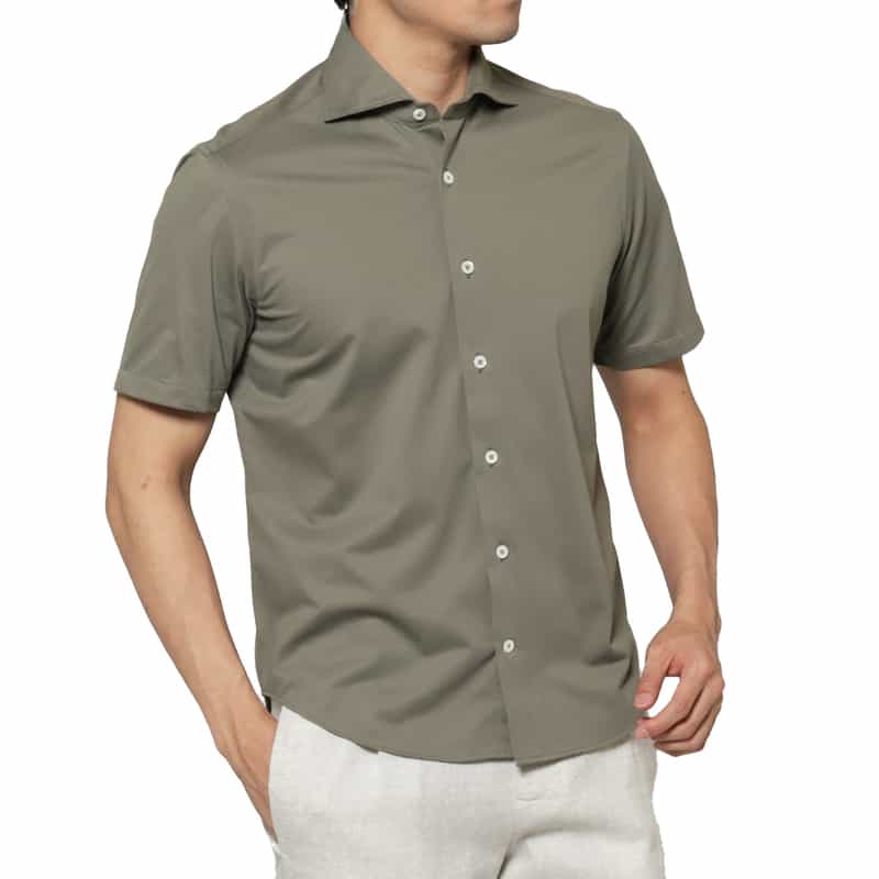 鹿の子素材ショートスリーブシャツ（アルビニ社製コットン使用）