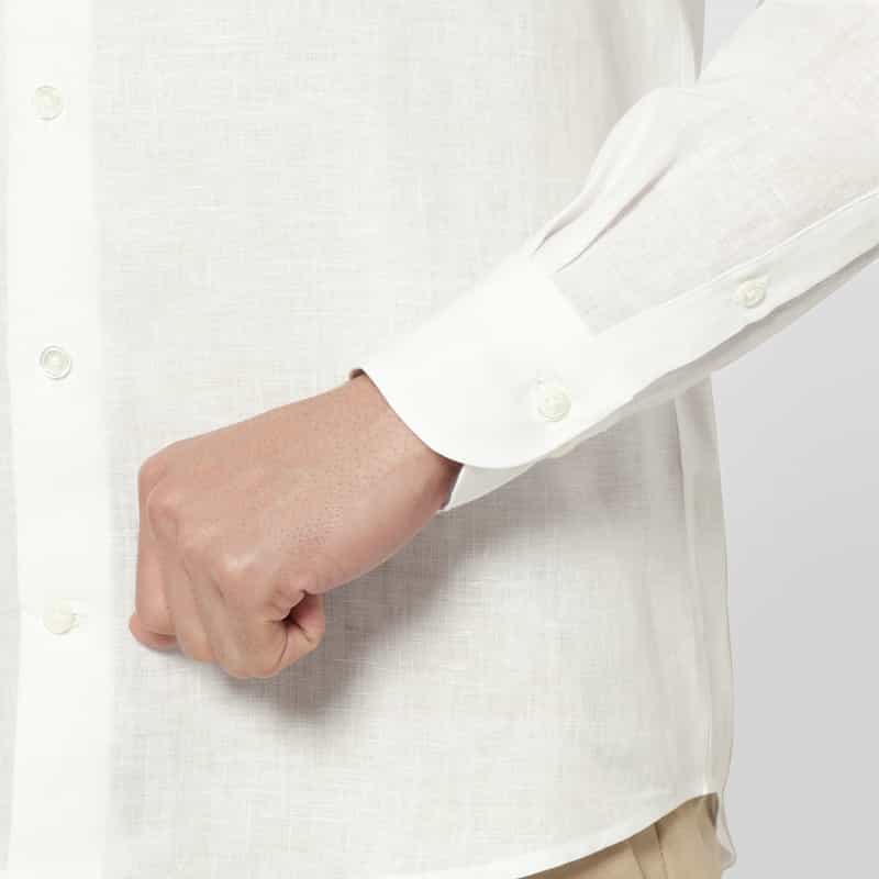 BARNEYS NEW YORK リネンシャツ WHITE